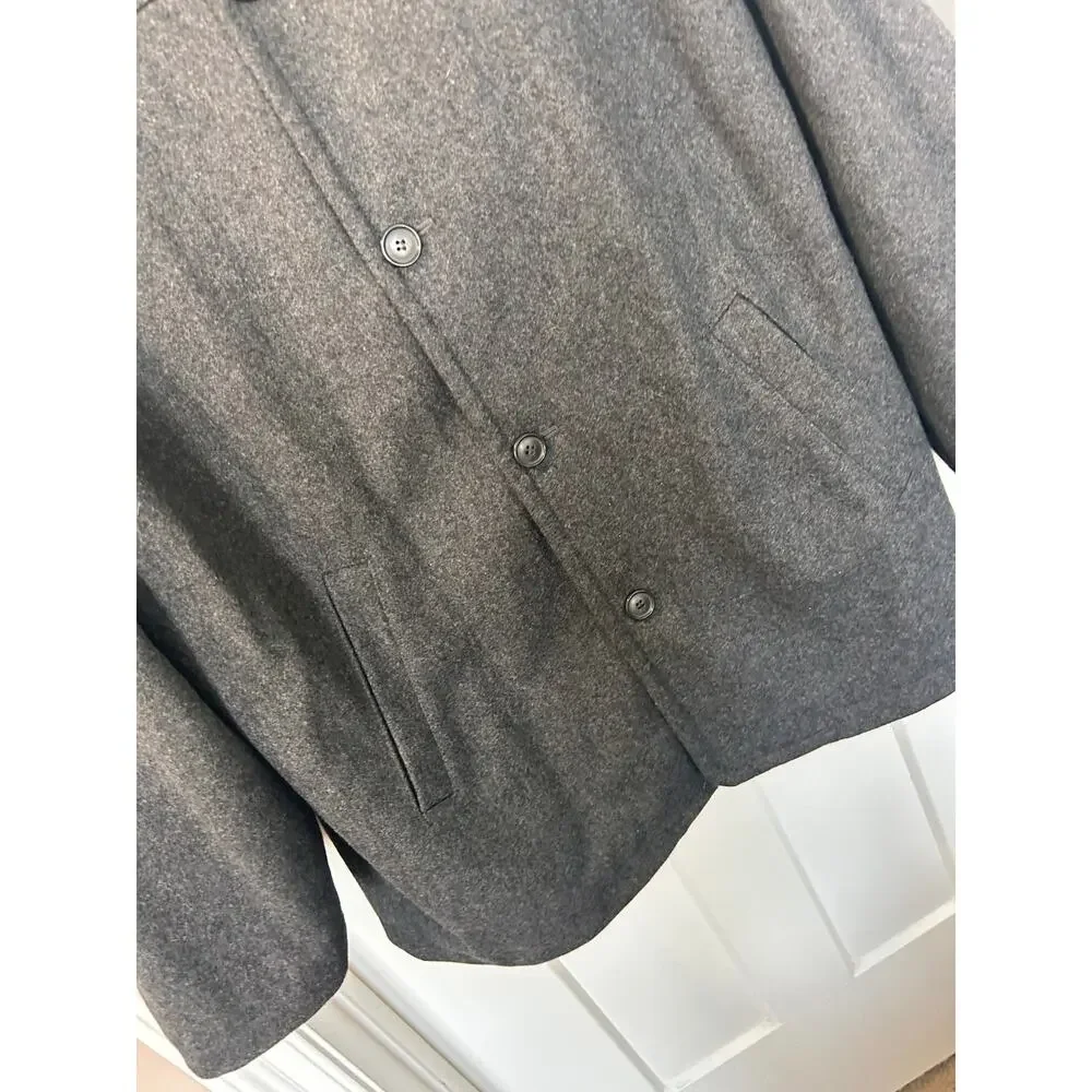 J. Crew Men's Wool Blend Winter Long Overcoat Long Sleeve Charcoal Gray SZ Large